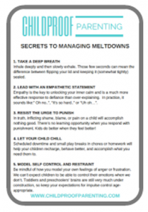 Secrets to Managing Meltdowns