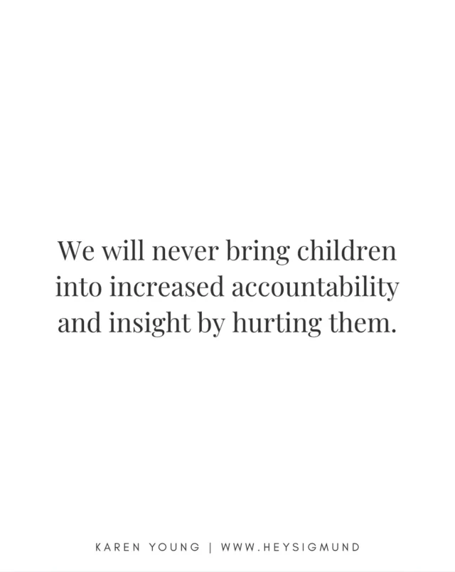 Consequences are about repair and restoration, and putting things right. ‘You are such a great kid. I know you would never be mean on purpose but here we are. What happened? Can you help me understand? What might you do differently next time you feel like this? How can we put this right? Do you need my help with that?’

Punishment and consequences that don’t make sense teach kids to steer around us, not how to steer themselves. We can’t guide them if they are too scared of the fallout to turn towards us when things get messy.♥️